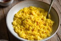 Creamy Saffron Risotto with Parmesan and White Wine