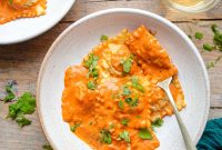 Lobster Ravioli in Creamy Vodka Sauce