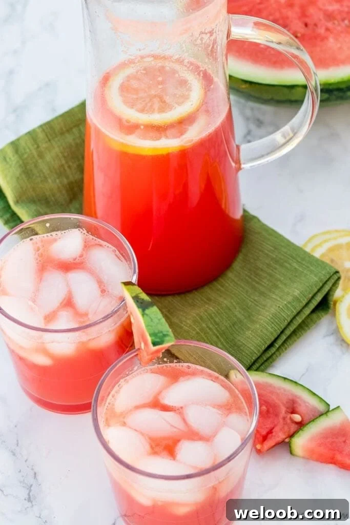 Watermelon Lemonade in glasses