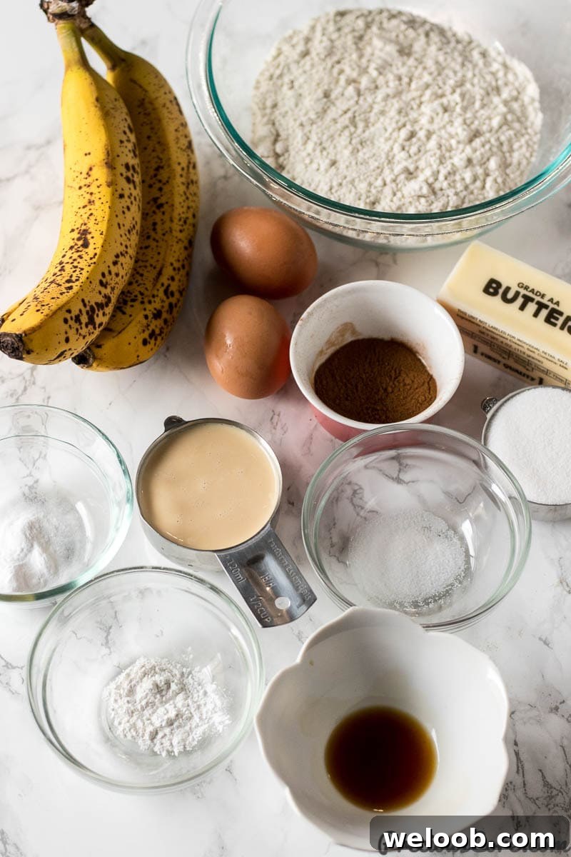Banana Bread Ingredients - the most delicious Banana Bread
