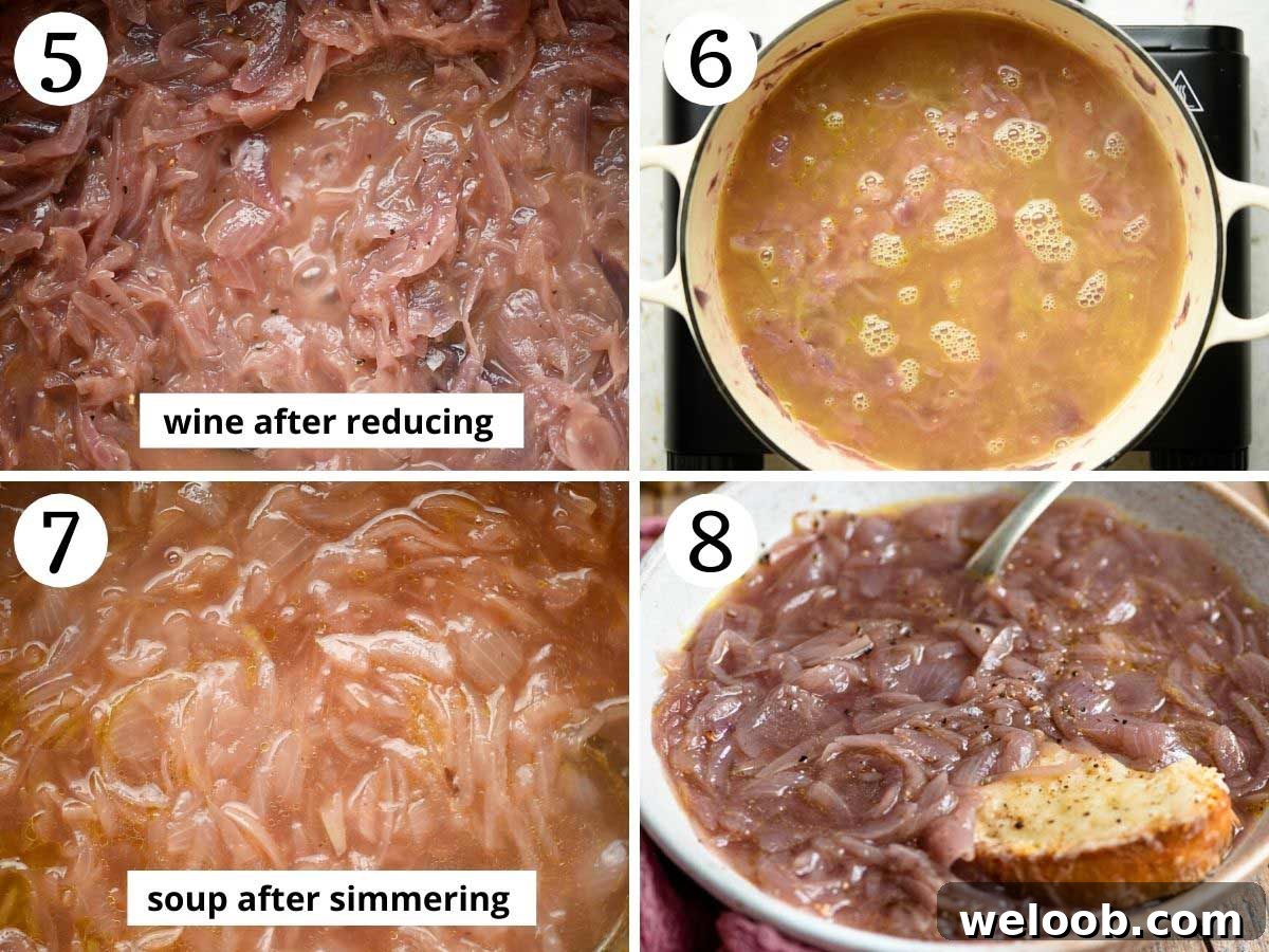 Step by step photos showing how to make Carabaccia soup