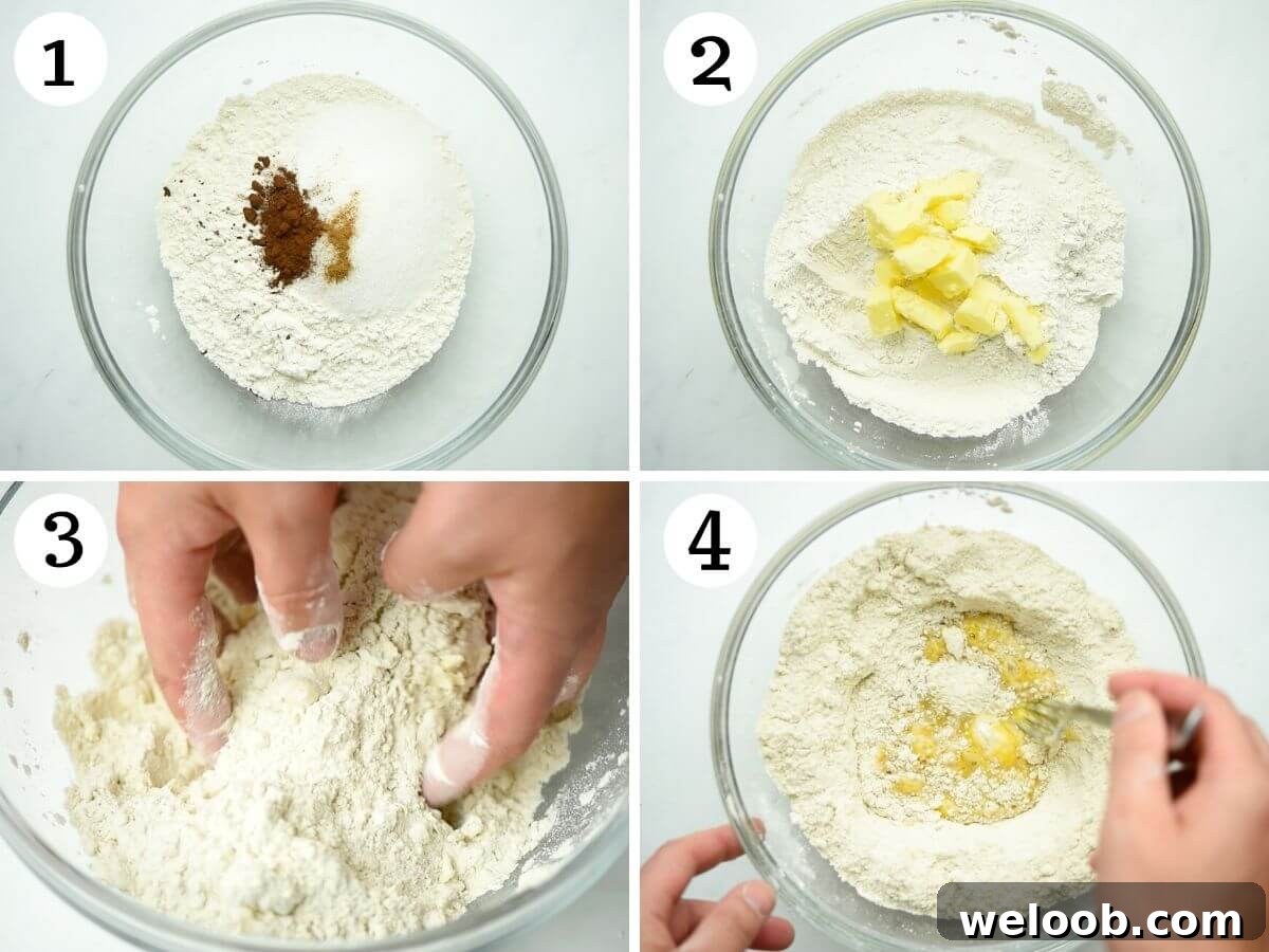 Step by step photos showing how to make cannoli dough