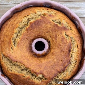Freshly baked Banana Bread in Bundt Pan.