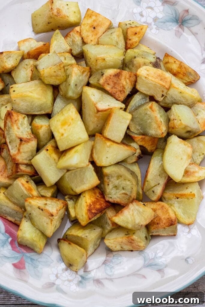 roasted potatoes on a platter