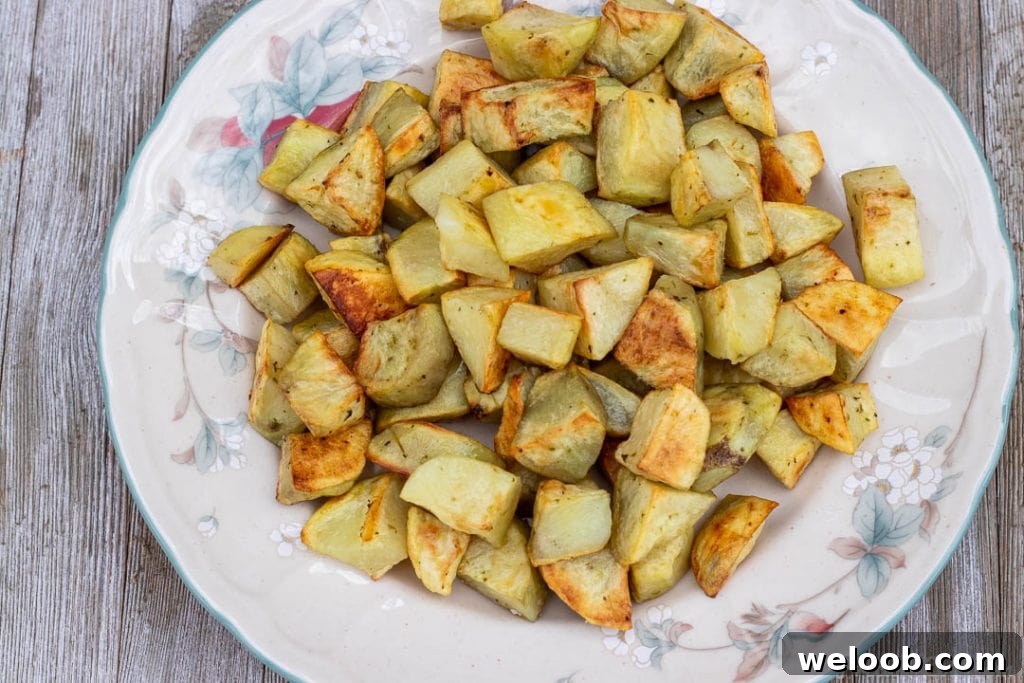 oven roasted potatoes on a serving platter