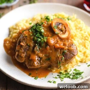 A close up of ossobuco on a plate