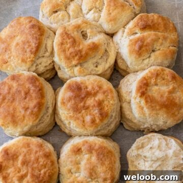 baked biscuits on parchment paper on a baking sheet
