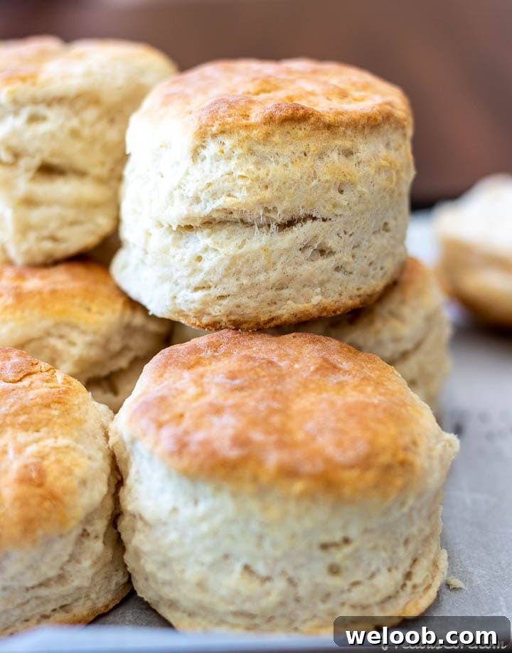 3 ingredient biscuits stacked on each other