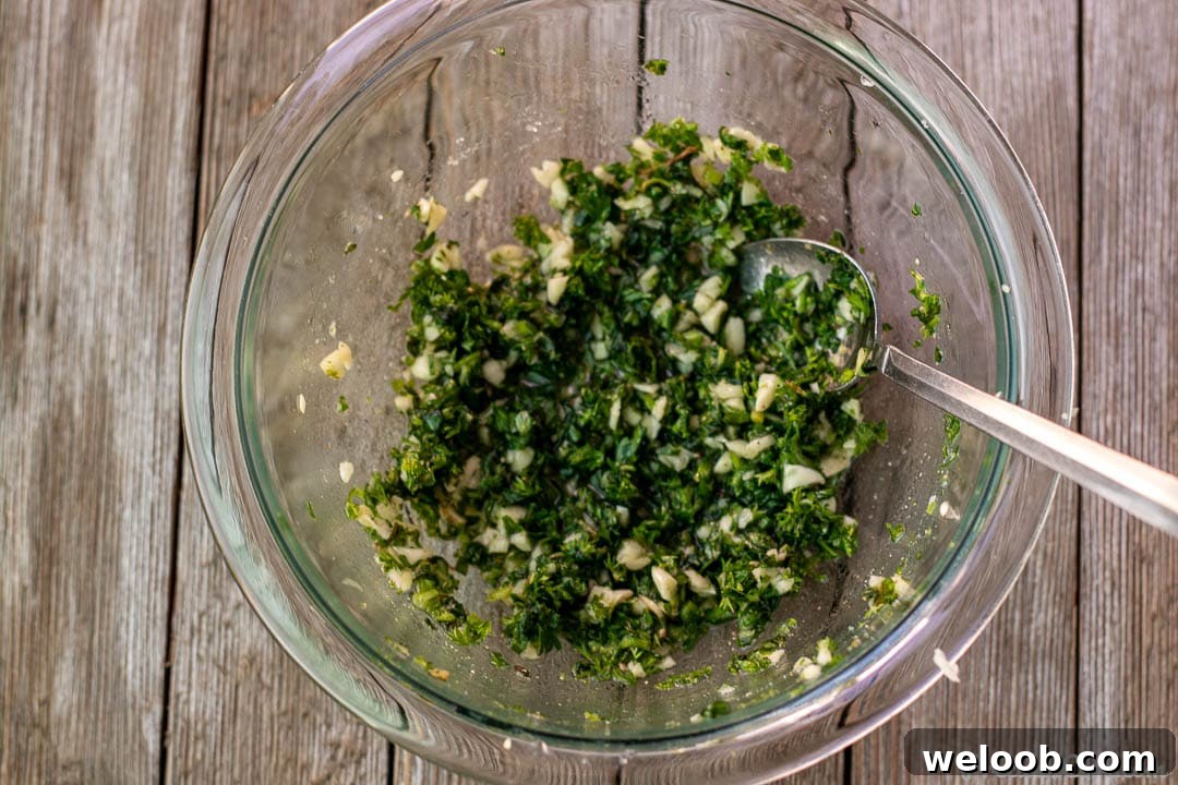 Green marinade for fish in a mixing bowl