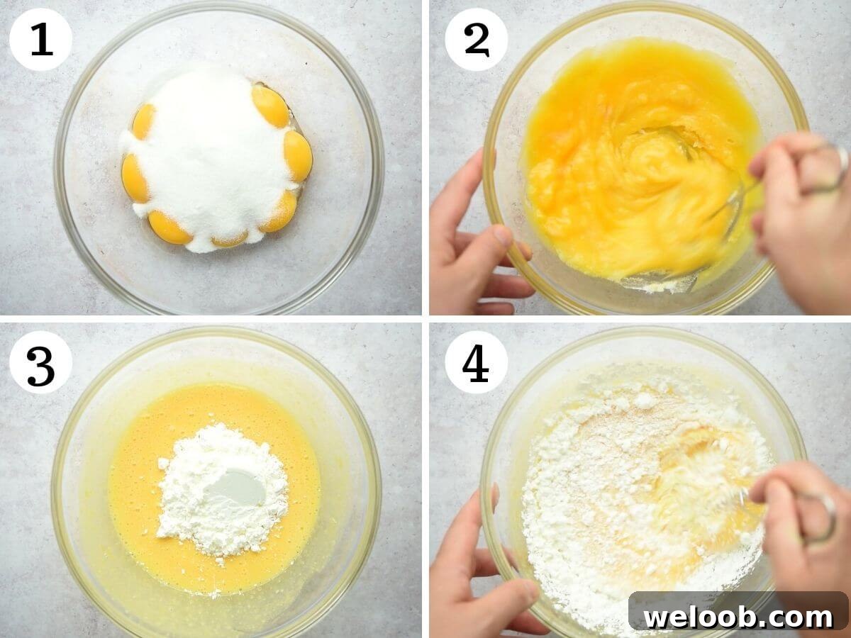 Step by step photos showing how to prepare custard