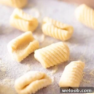 A close up of Gnocchietti Sardi on a work surface