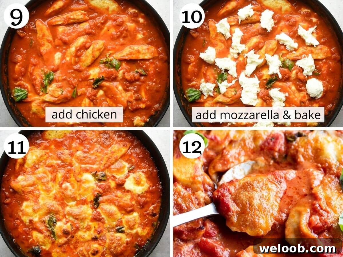 Step by step photos showing how to make chicken sorrentina