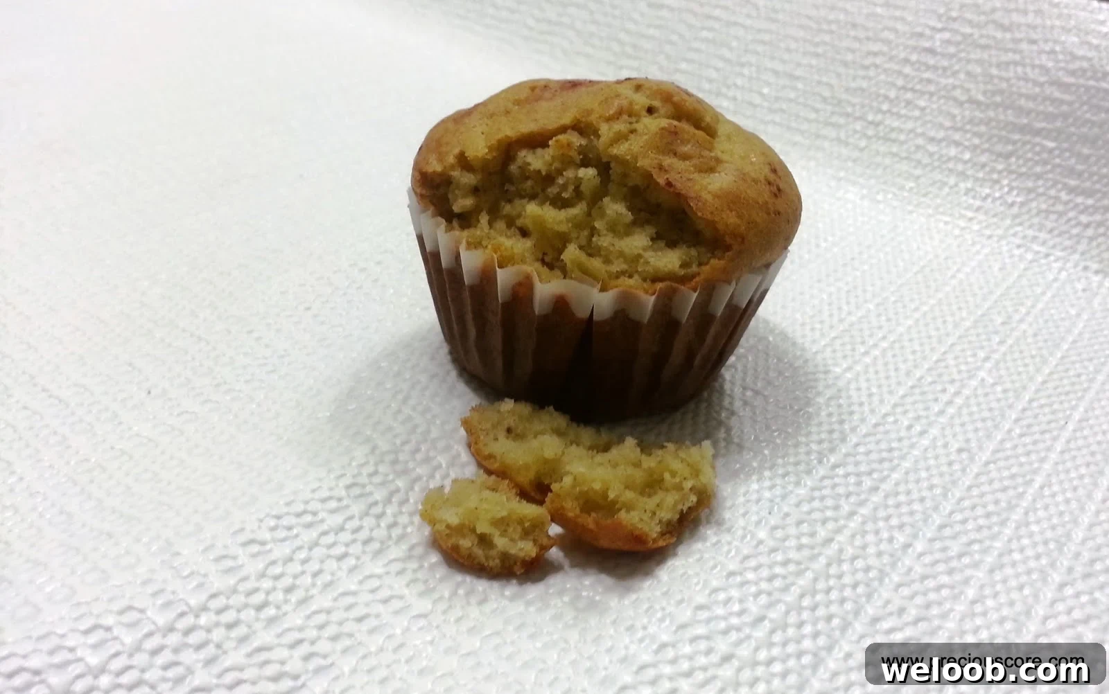 Cameroon banana cake, partially crumbled.