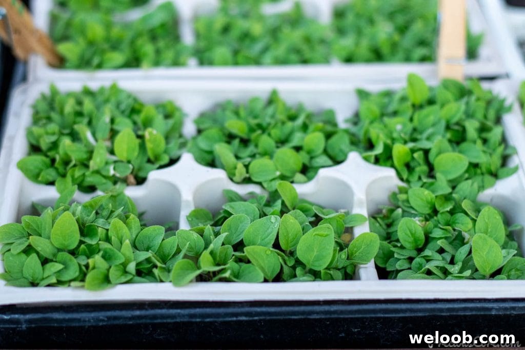 young vegetable plants in small plastic containers
