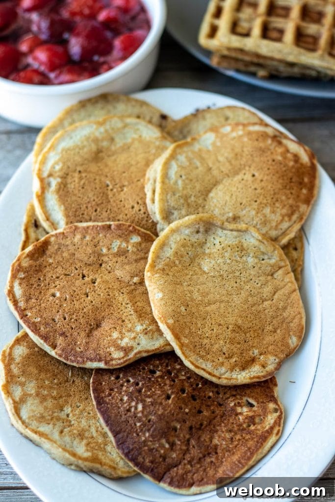 Pancakes made with plantains on a platter