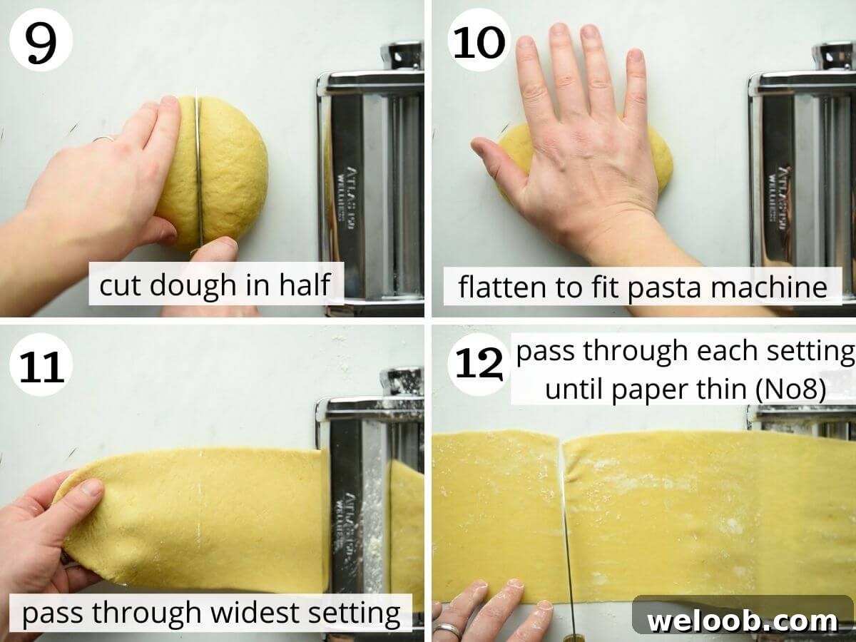 Step by step photos showing how to roll out cenci
