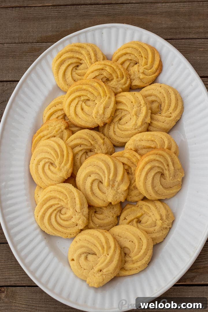 Danish Butter Cookies on a serving platter