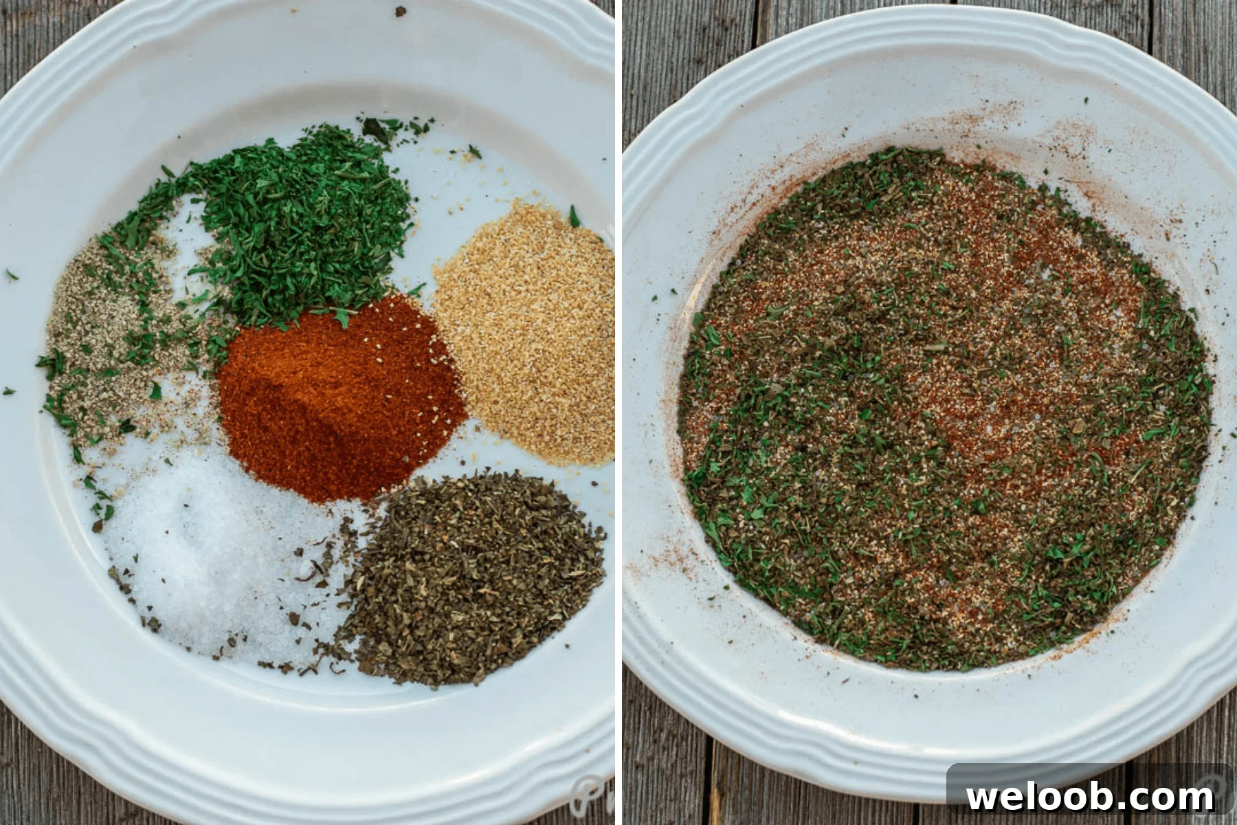 Salmon seasoning on plates