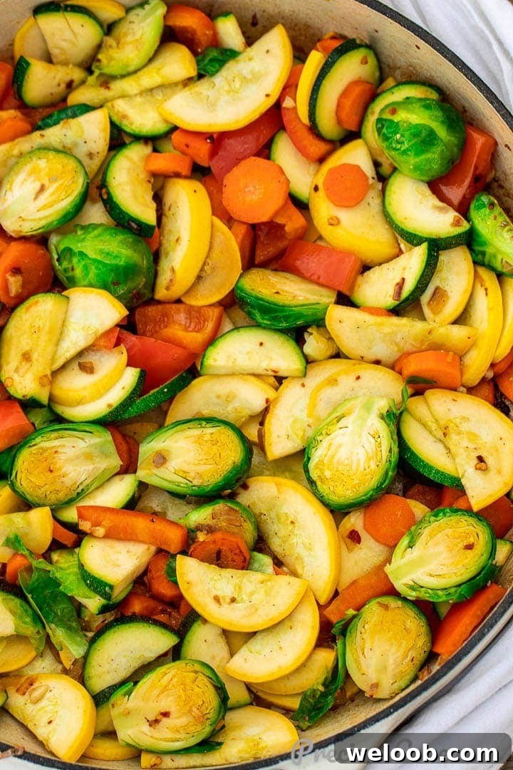 Sauteed vegetables in a braiser