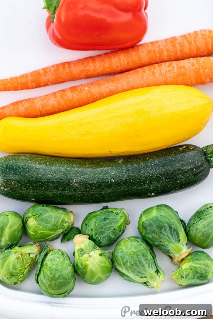 Different vegetables on a tray