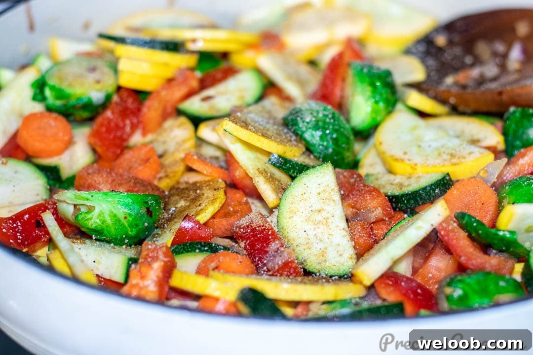 Vegetables with seasoning on top
