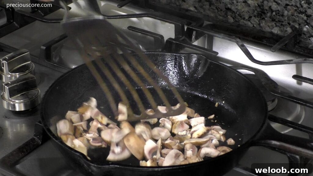 Mushrooms in skillet