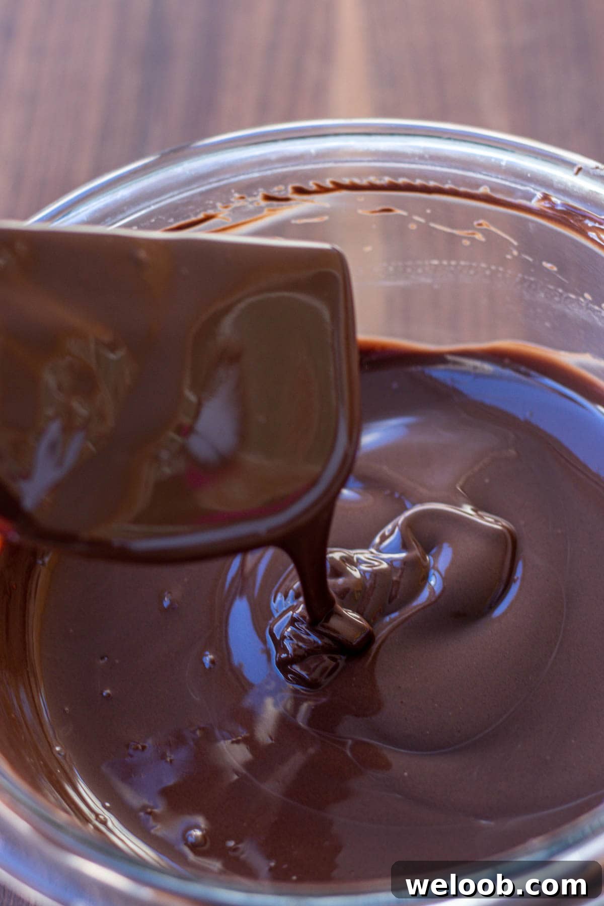 melted chocolate for chocolate dipped strawberries