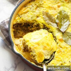 Cast iron pot of Bobotie