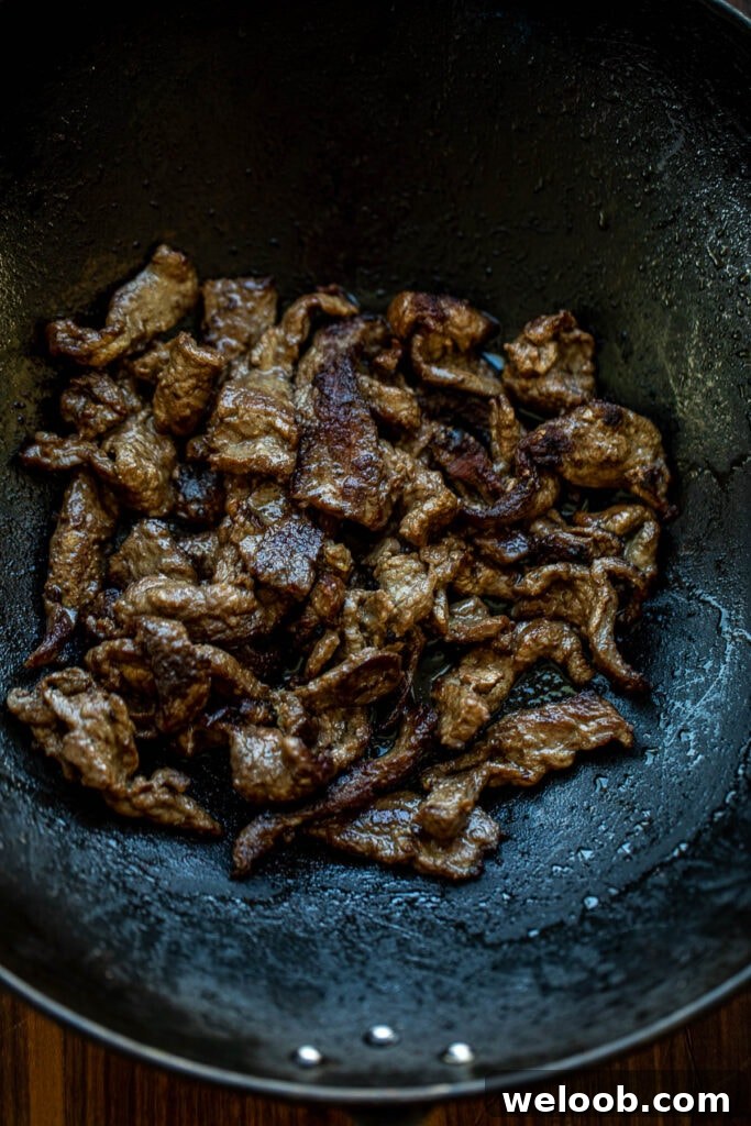 Seared Beef in Wok