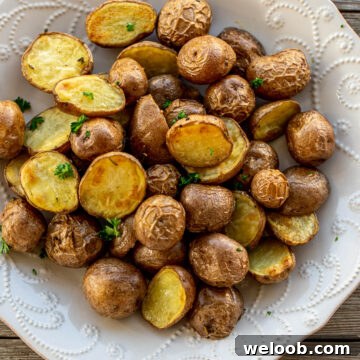 Large plate of roasted potatoes