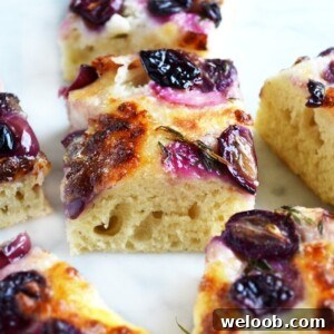 red grape and mozzarella focaccia www.insidethrustickitchen.com