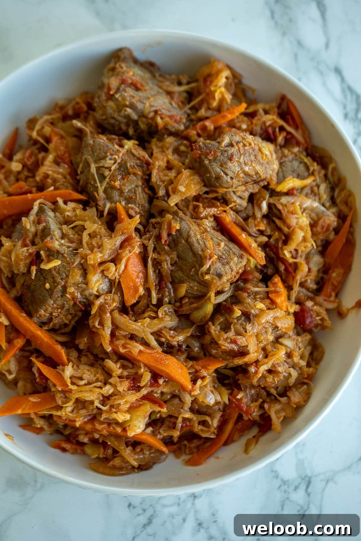 Bowl of Beef and Cabbage Stew