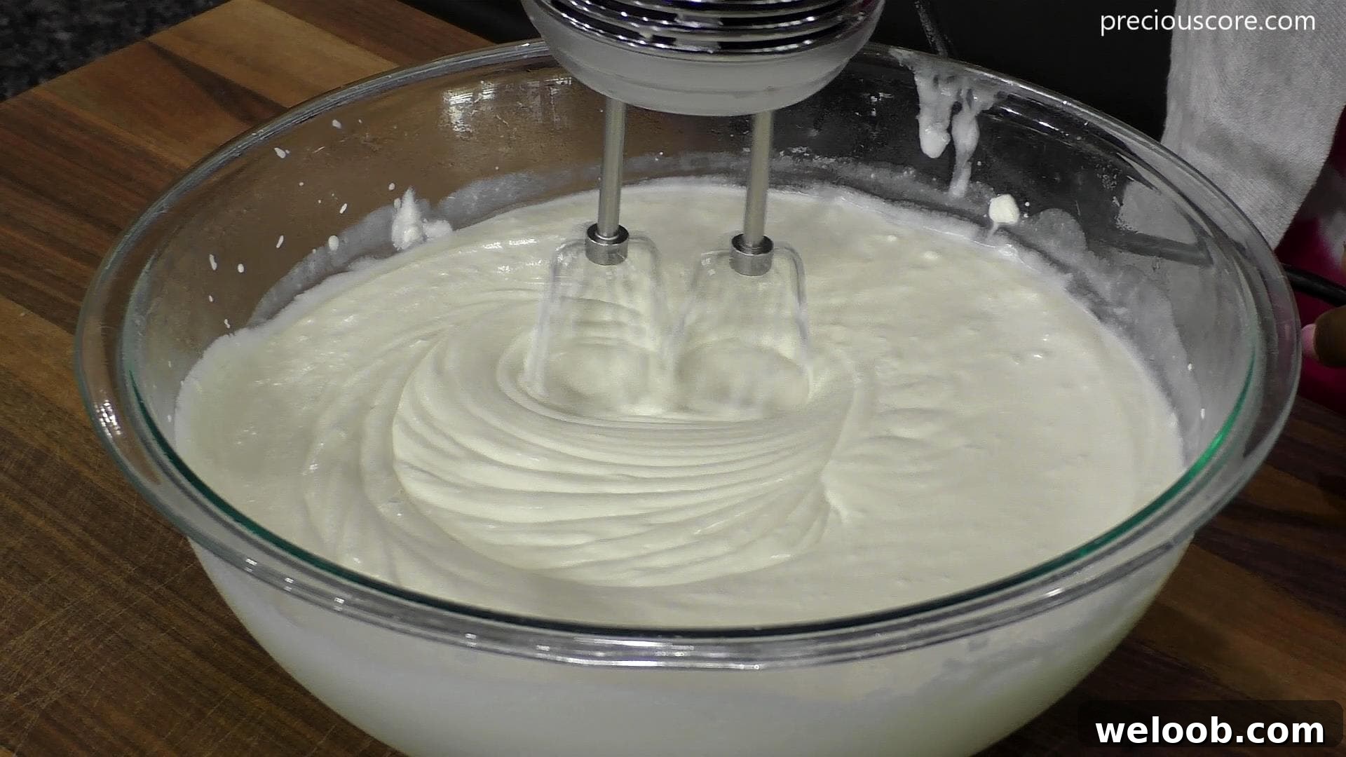 Smooth beaten coconut ice cream mixture