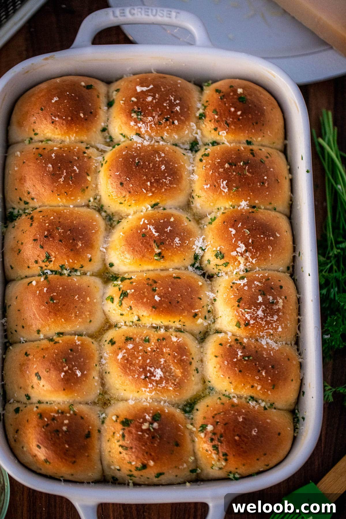 Garlic Butter rolls with grated parmesan.