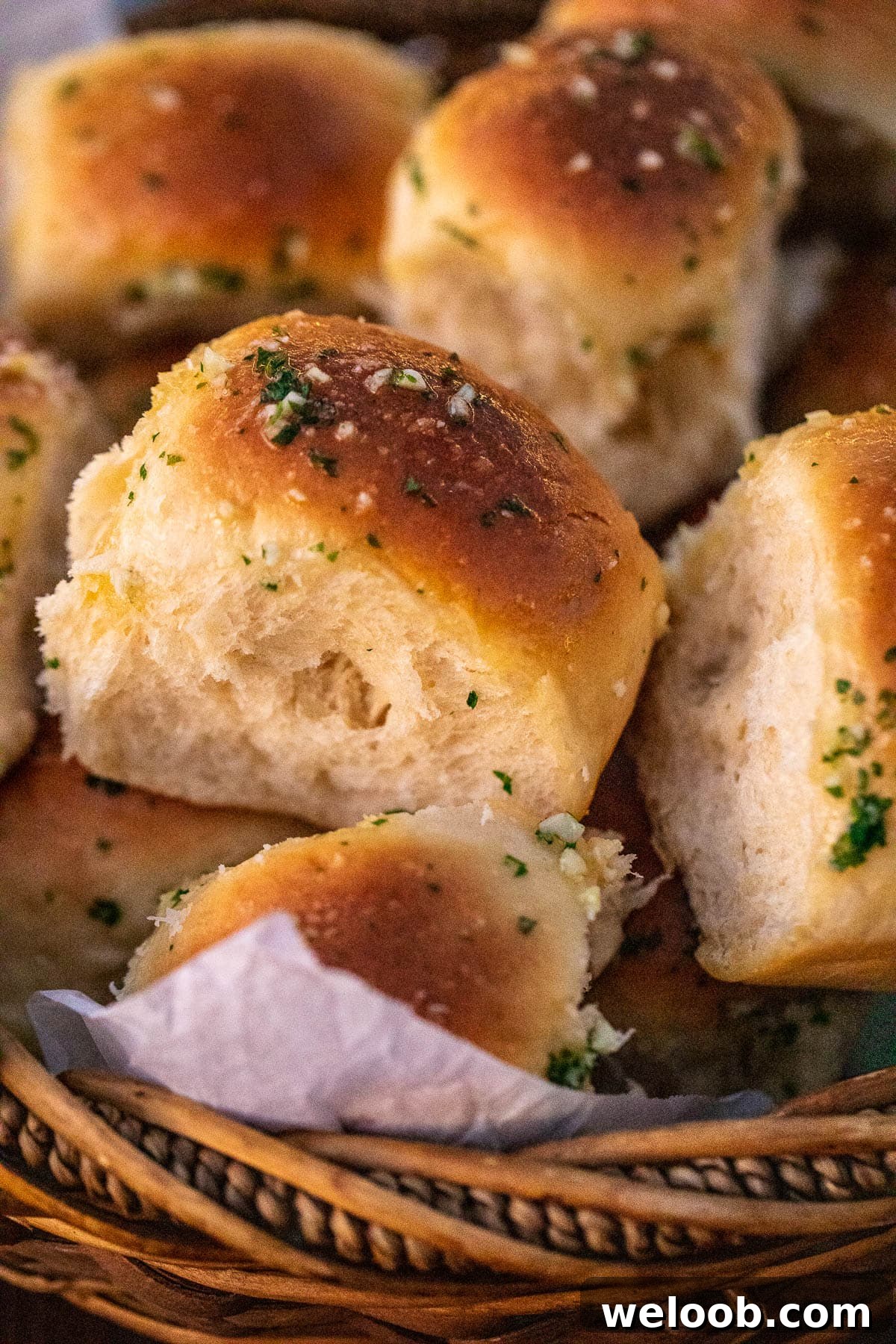 Rolls in a basket