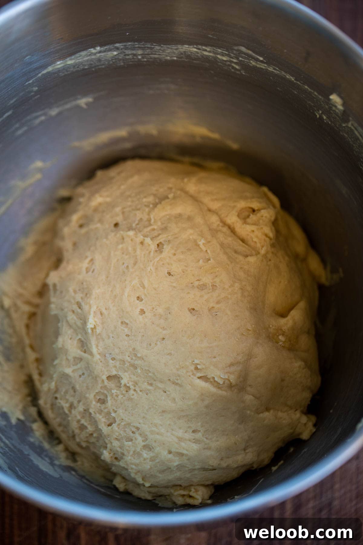 bread in mixing bowl