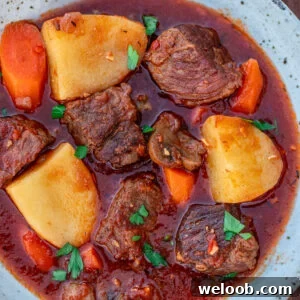 Square picture for beef stew without wine.
