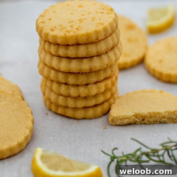 A stack of lemon shortbread cookies.
