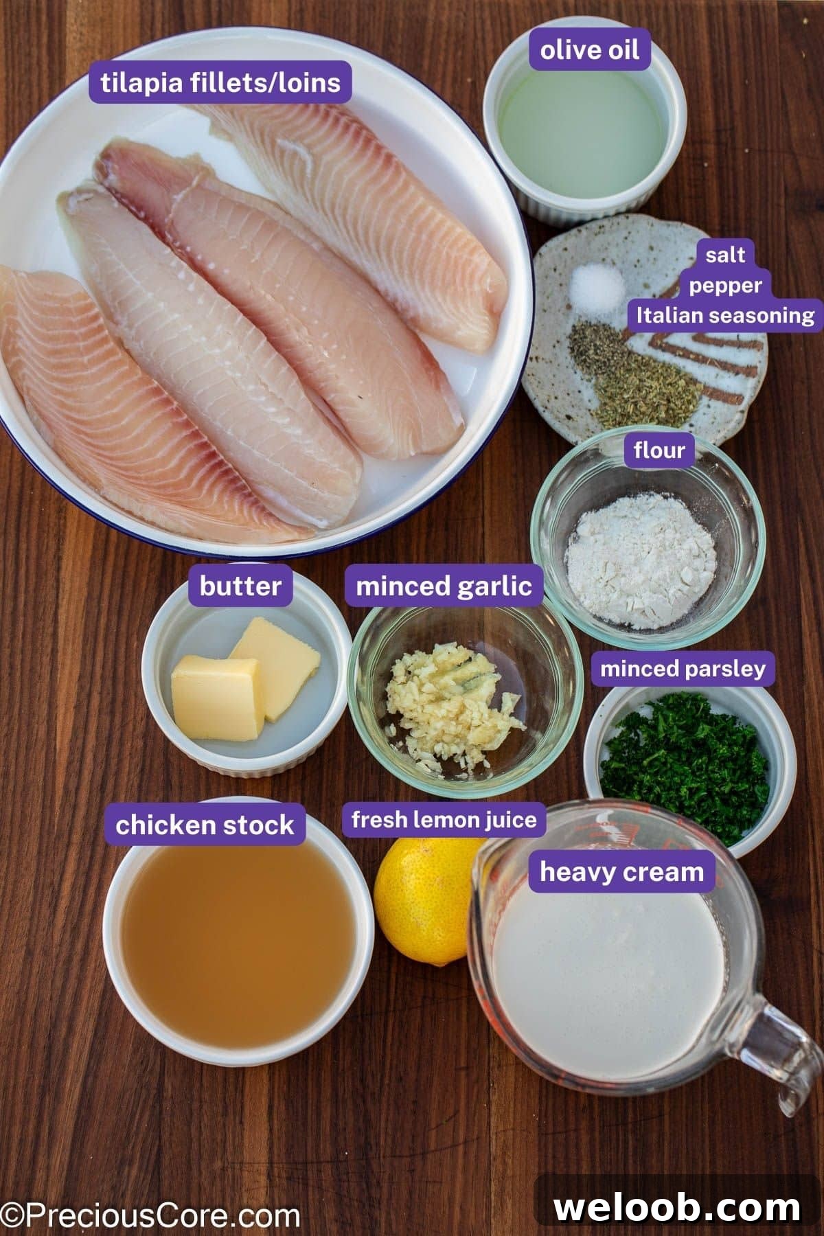 Measured ingredients needed for recipe.