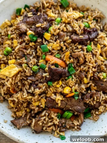 A serving of fried rice in a bowl.
