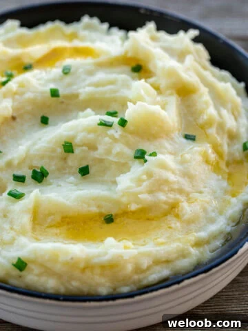 A bowl of buttermilk mashed potatoes