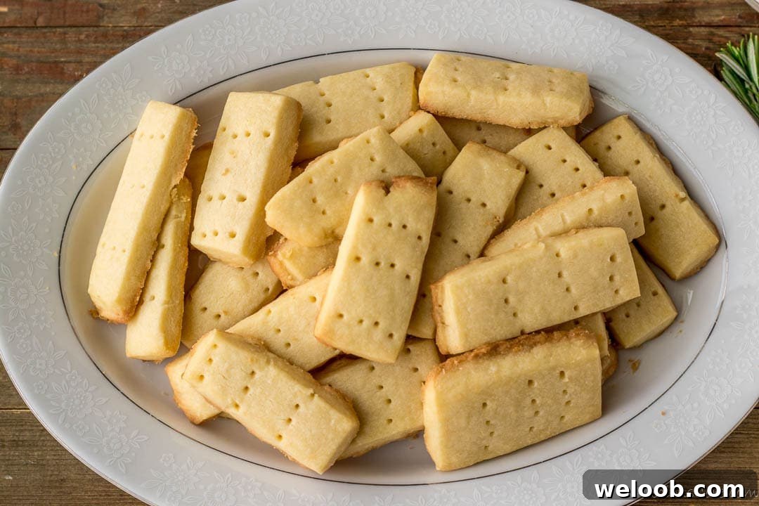 homemade shortbread cookies on a serving tray