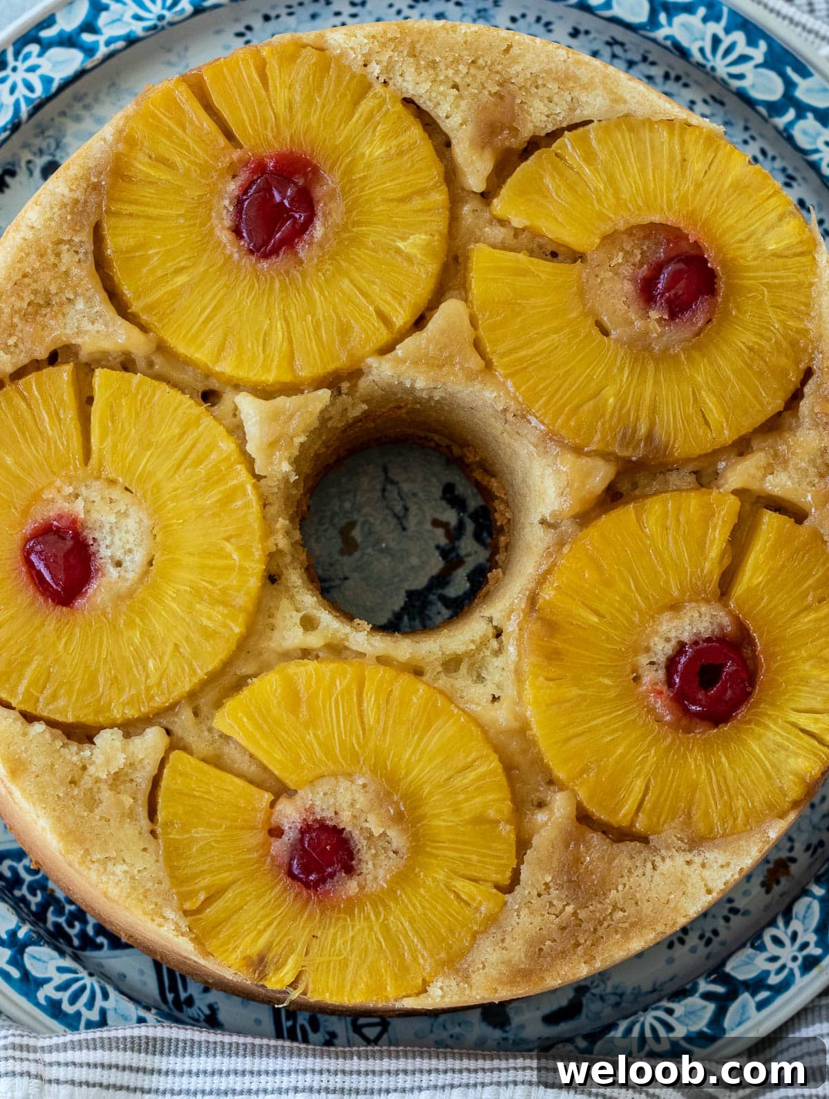 Round Pineapple Upside Down Pound Cake.