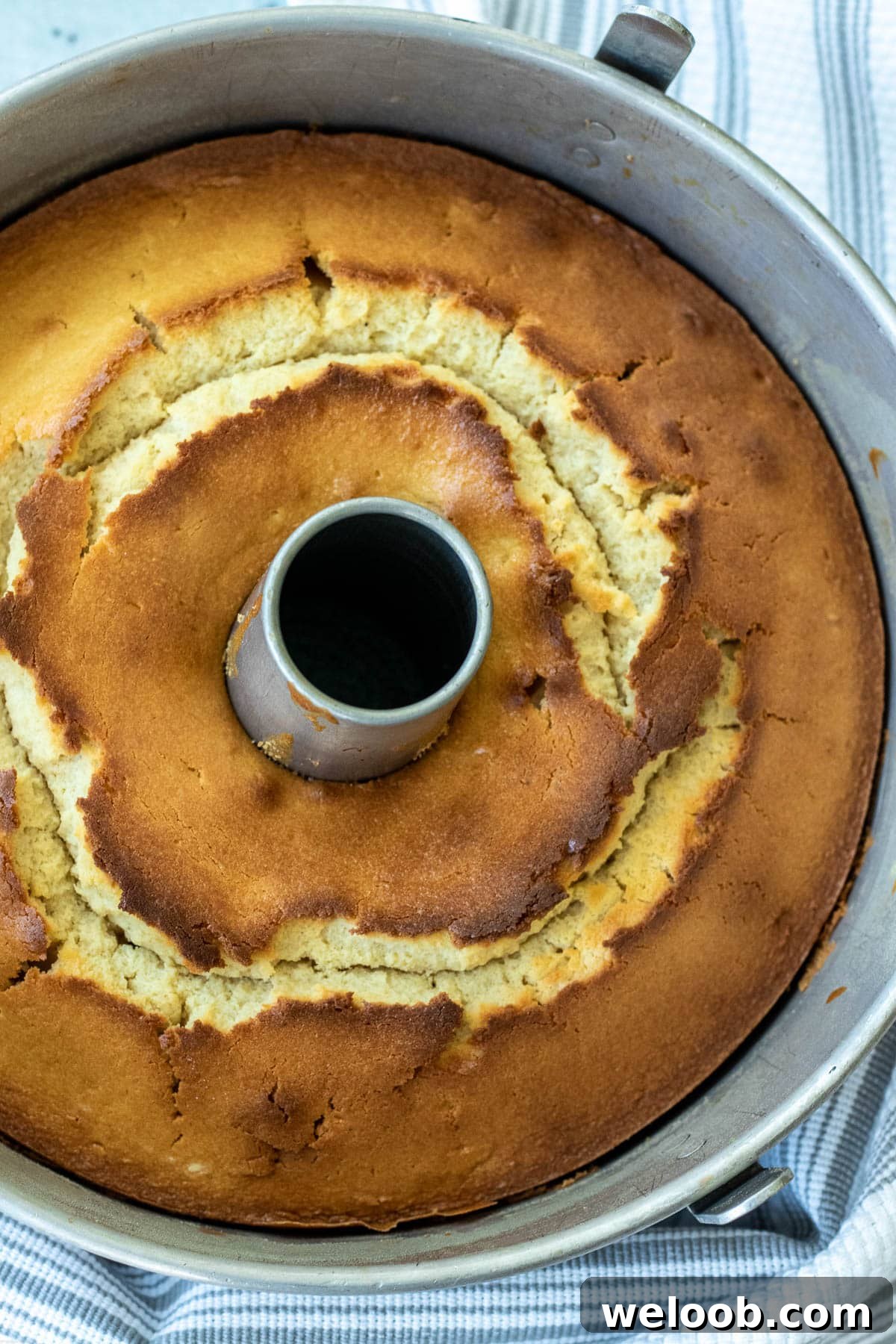 Baked Pineapple Upside Down Pound Cake in baking dish.
