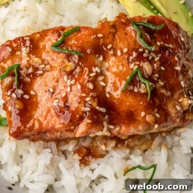 Square image of Pan Fried Teriyaki Salmon.