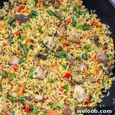 Wok filled with African Fried Rice
