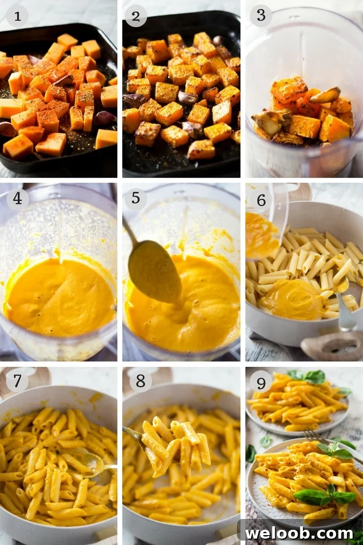 step by step photos for making butternut squash pasta