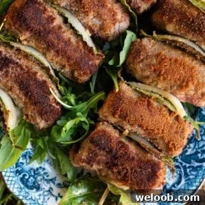 A close up cropped image of Sicilian involtini.