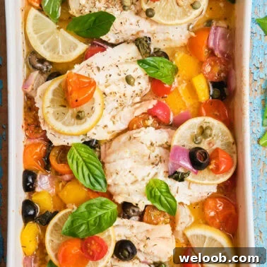 Square image of Mediterranean Baked Fish.