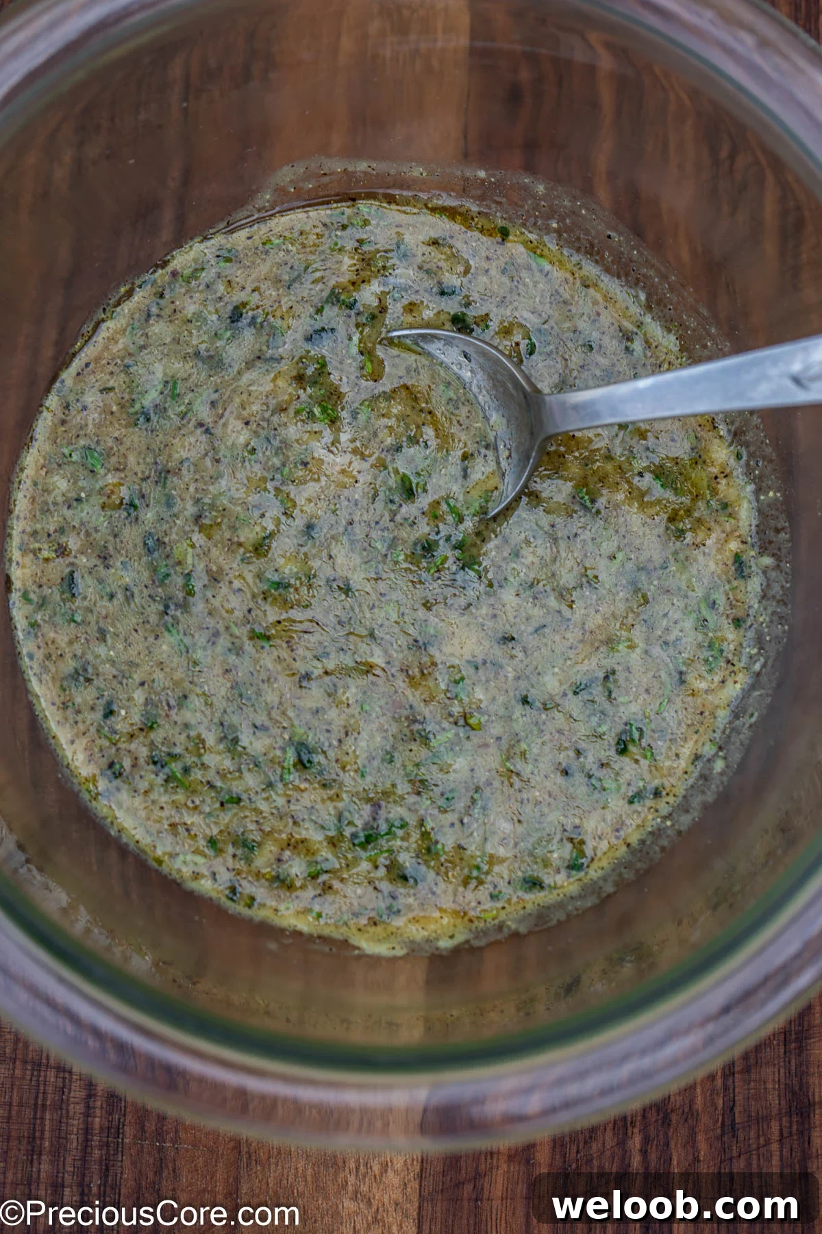 Marinade in a mixing bowl.